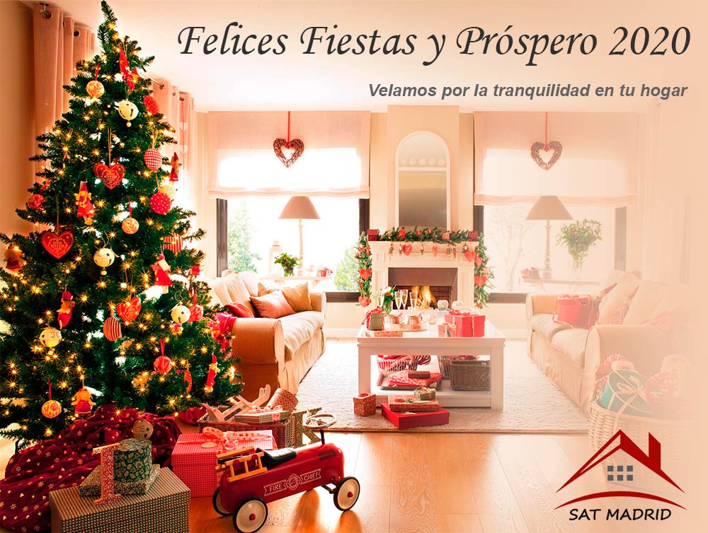 SAT Madrid, Instalaciones y Reparaciones de Fontanería, te desea Felices Fiestas y Próspero Año 2020